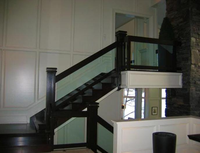 Featured in �Our Homes� magazine 
Brazilian Cherry Staircase, Railing and Newel Posts.
